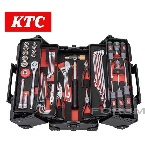 【お取り寄せ品】 KTC 12.7sq. 工具セット SK45225WZGBK（ ブラック ） / ツールケース EK-10AGBK 採用の ツールセット