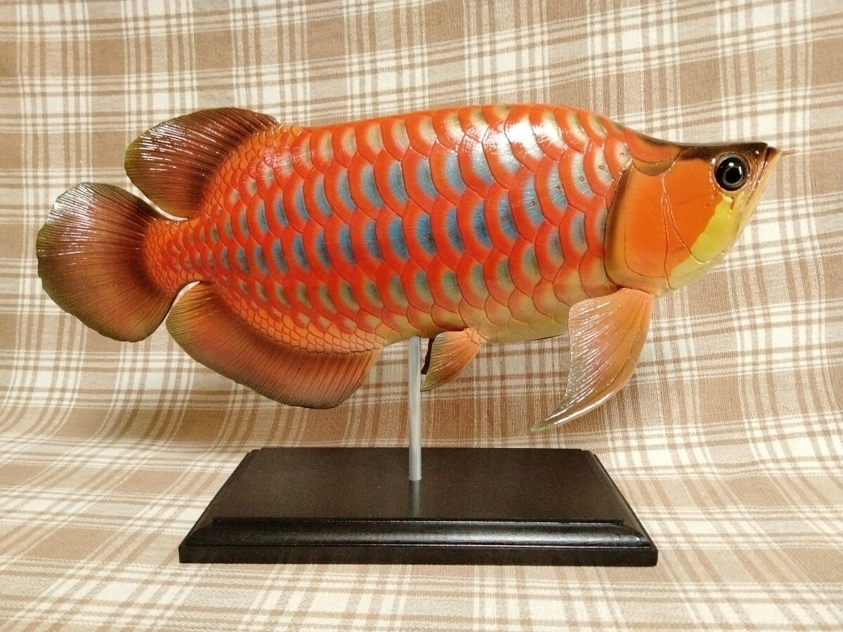 ハンドメイド 36cmアロワナ レッドブルー フィギュア レプリカ ハンドメイド 36cmアロワナ レッドブルー フィギュア レプリカ