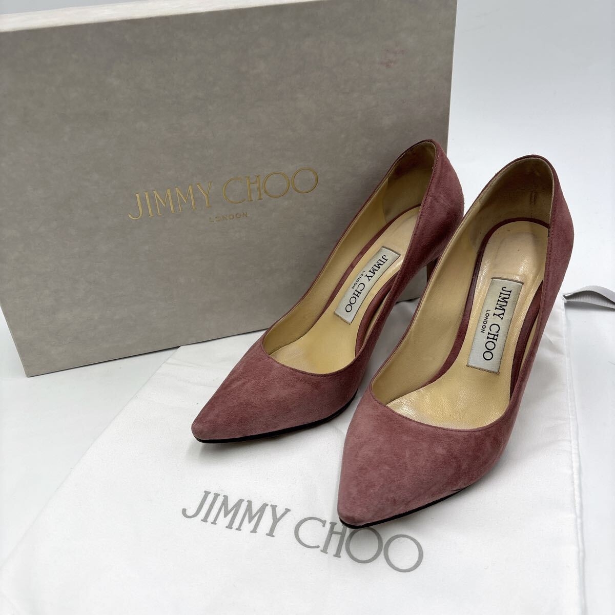 ＊ 付属品完備 イタリア製製 '高級婦人靴' JIMMY CHOO ジミーチュウ 本革 スエードレザー ヒール / パンプス EU34.5 21.5cm レディース