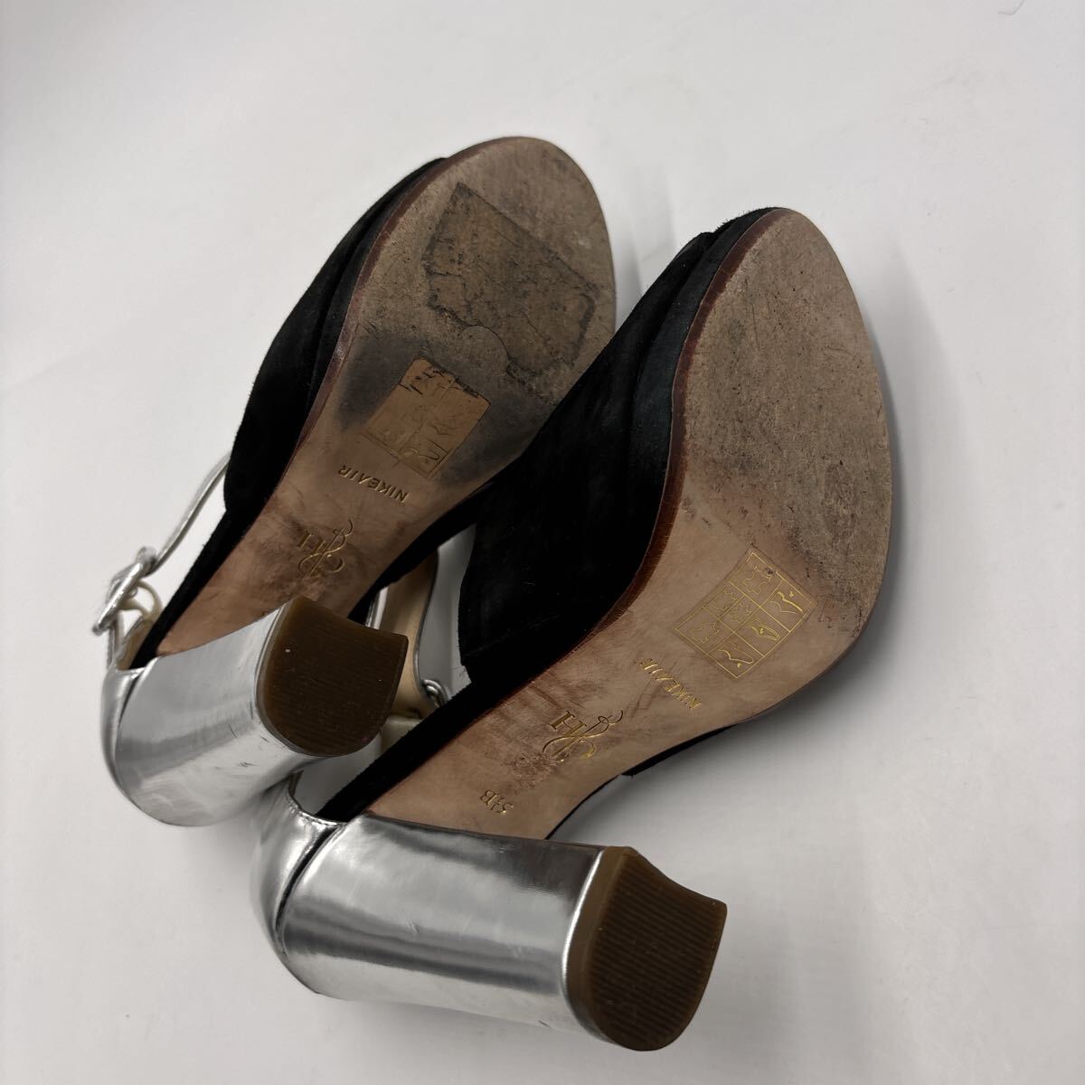 E ＊ '洗練されたシルエット' COLE HAAN コールハーン 本革 アンクルストラップ / ヒール サンダル 5.5B 22.5cm レディース シューズ