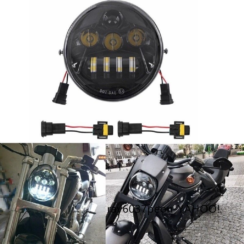 銀 VRODハーレー黒ヘッドライトランプハーレーVロッドヘッドライトVROD VRSCA VRSCヘッドライトVRSC/V-ROD