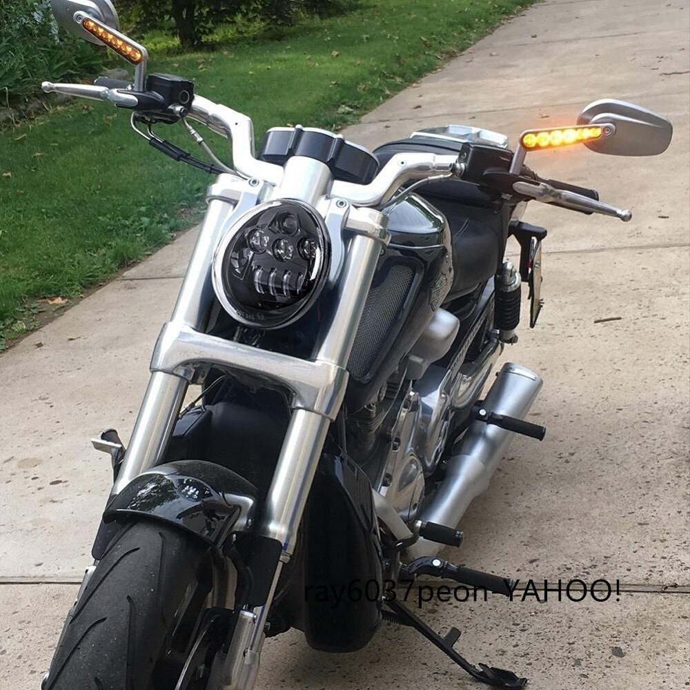 銀 VRODハーレー黒ヘッドライトランプハーレーVロッドヘッドライトVROD VRSCA VRSCヘッドライトVRSC/V-ROD