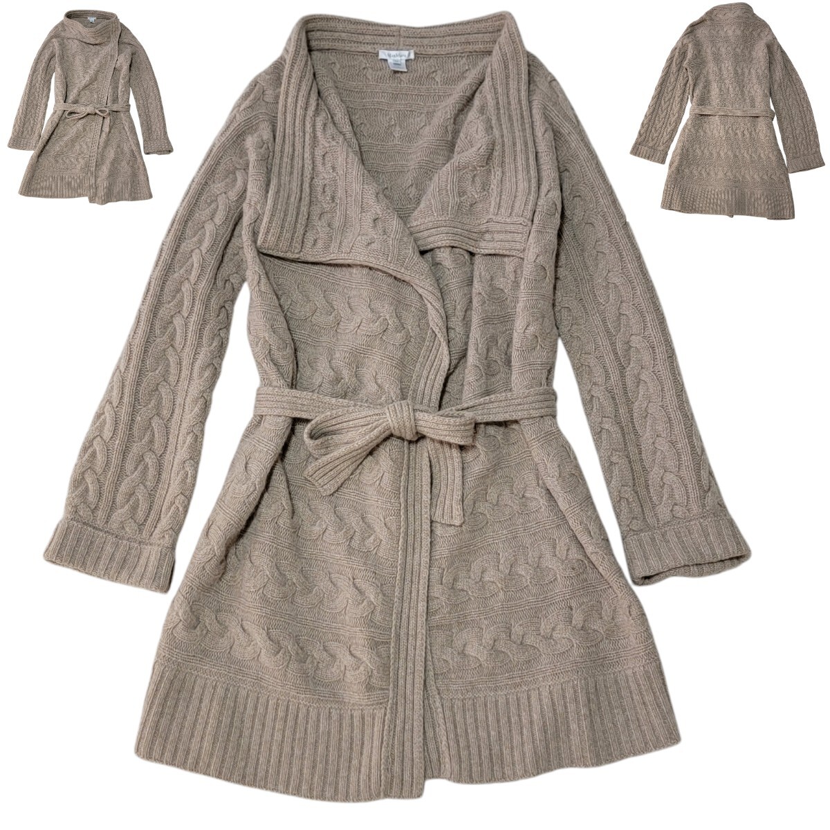 【カシミヤ100%とケーブル編みの魅惑】定価 143,850円 マックスマーラ MAX MARA ケーブルニットカーディガン M ロングカーディガン コート 【カシミヤ100%とケーブル編みの魅惑】定価 143,850円 マックスマーラ MAX MARA ケーブルニットカーディガン M ロングカーディガン コート