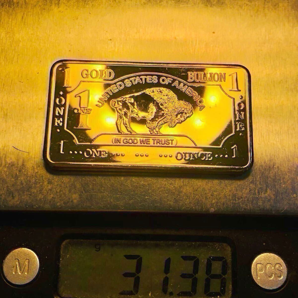 ゴールドバー金貨 アメリカ合衆国 バイソン 水牛 一ドル記念 大型金貨 貴重 工芸品 31グラム_画像8