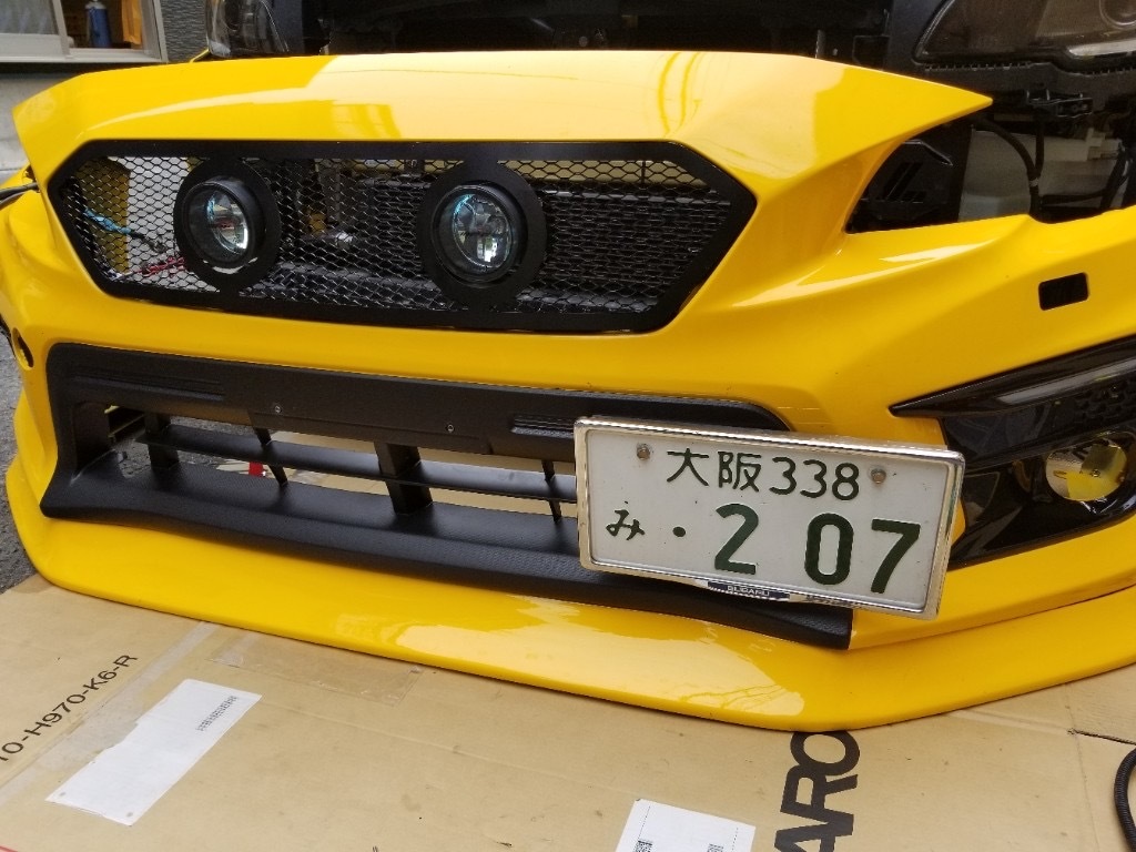 Xmasセール SUBARU WRX 後期バンパー専用　ナンバープレート　オフセットステー