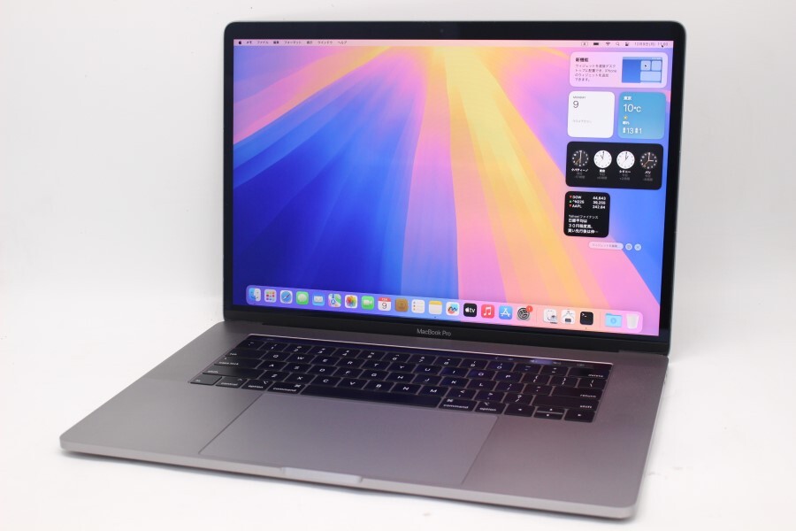 中古 2.8K 15.4型 Apple MacBook Pro A1990 macOS 15 Sequoia 九世代 i7-9750H 16GB NVMe 512GB-SSD Radeon Pro 555X カメラ 無線 管:1128m