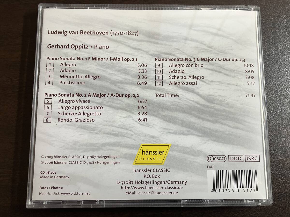Gerhard Oppitz ゲルハルト・オピッツ / Beethoven ベートーヴェン / Piano Sonatas No.1, 2, 3 ピアノ・ソナタ_画像2