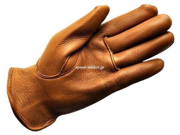 NAPA GLOVE 812FL 里地付 BROWN S ＋ スマホ対応インナーグローブ/ナパグローブ茶色シンサレート鹿革本革防寒防雨スマートフォンバイク用