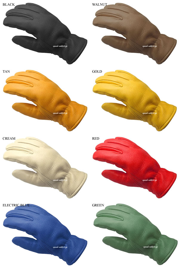 CHURCHILL GLOVE BLACK S/チャーチルグローブ黒ブラック里地なし鹿革ディアスキン本革春用夏用春夏用秋用定番バイク用手袋レザーグローブ