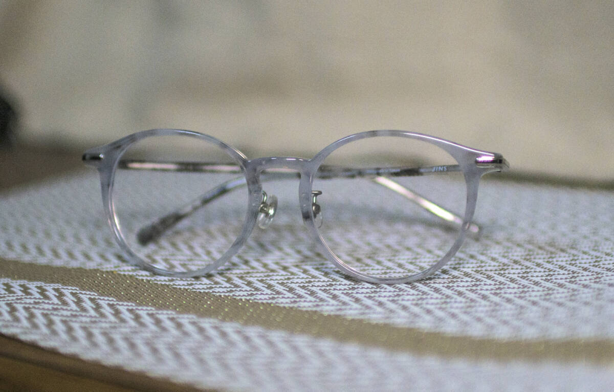JINS BICOLOR Slim Acetate LCF-19A-045 ジンズ ボストン型 ライトグレーデミ