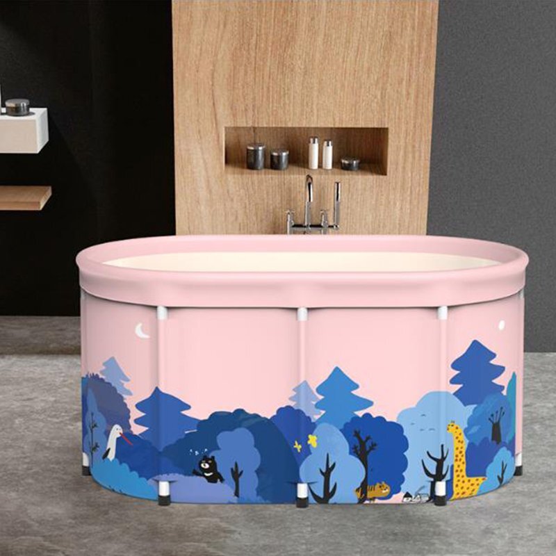  folding bathtub shower adult bus room . person bathtub general bathing bucket bathtub storage with pocket pink 