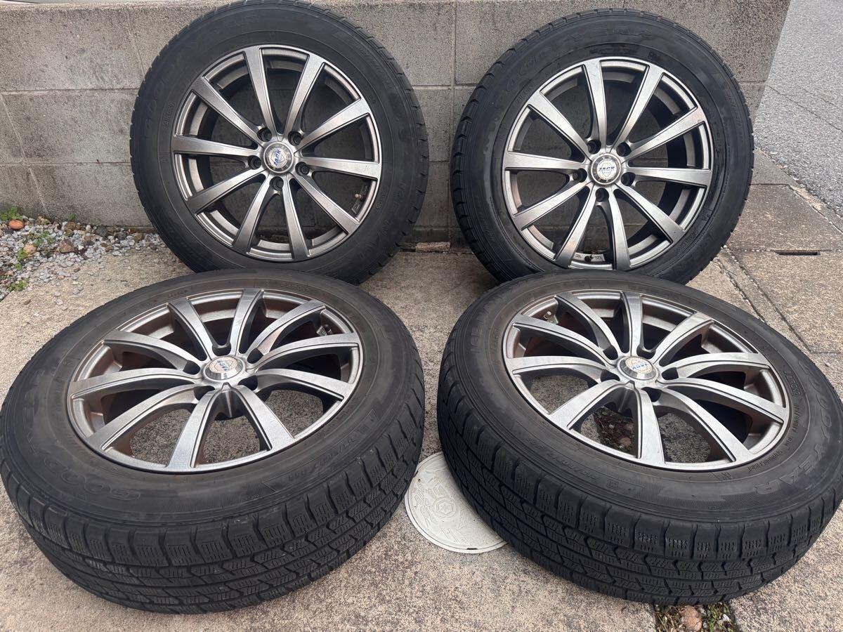 17インチアルミホイール4本セットPCD114.3×5穴　トヨタヴェルファイアに使用　スタッドレスタイヤ付き215／60R17　滋賀県より