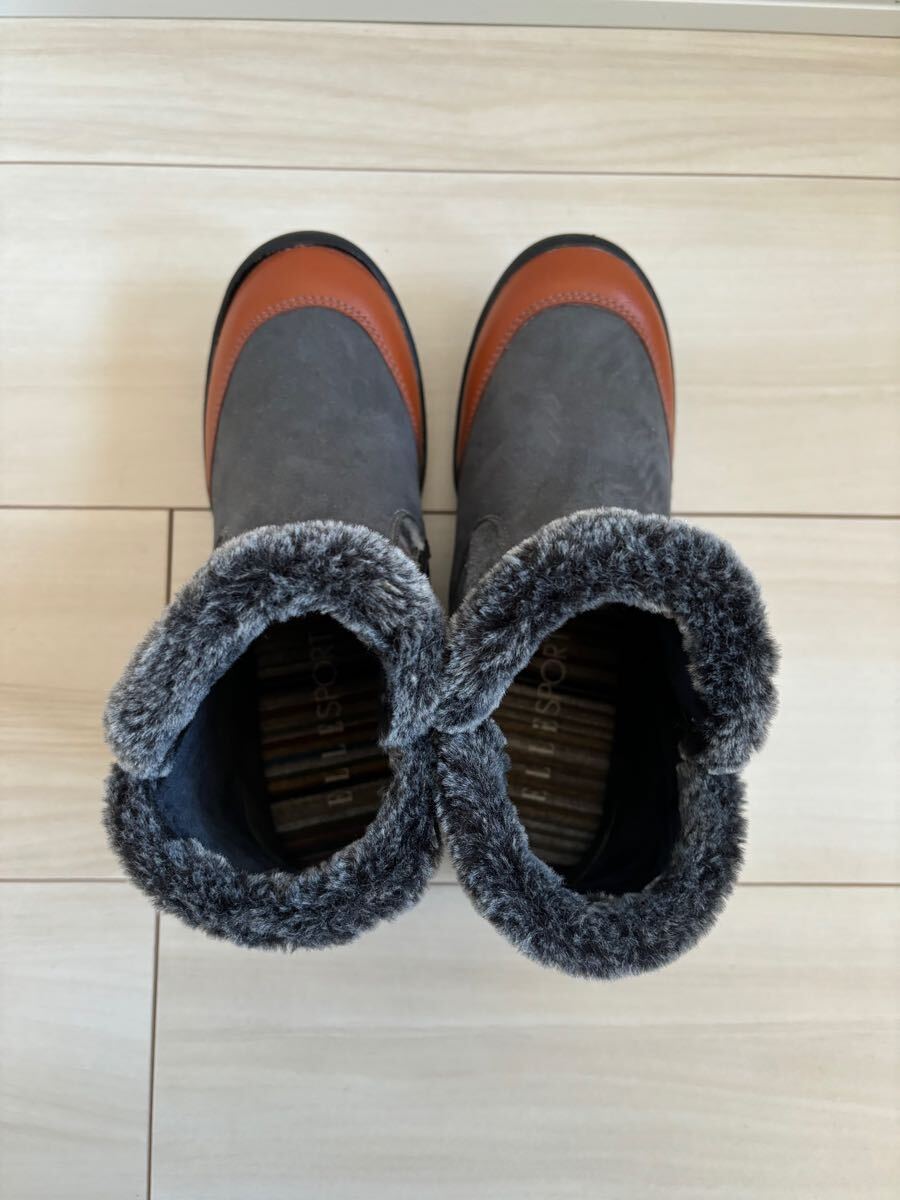 ◎（448）ELLESPORT グレー×チェック　ショートブーツ（23.0cm）_画像7