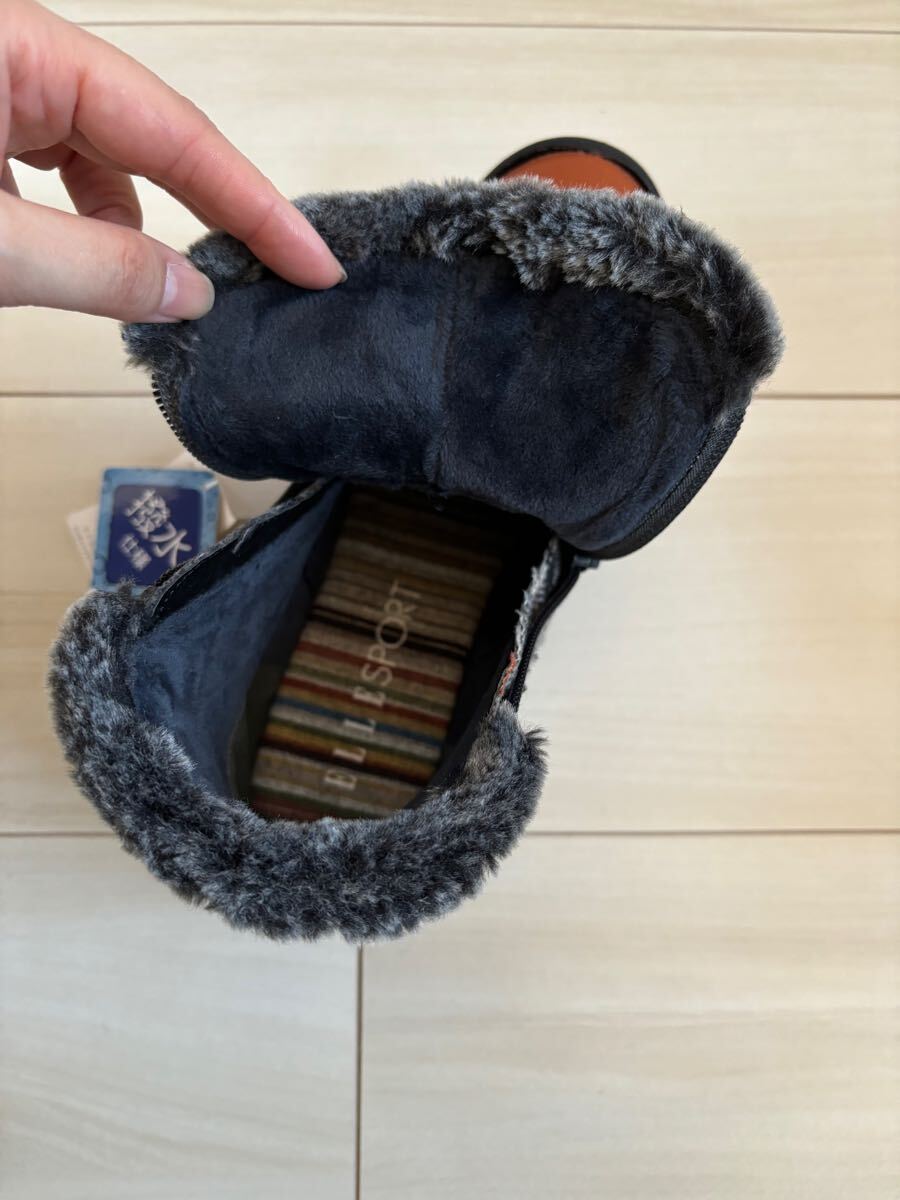 ◎（448）ELLESPORT グレー×チェック　ショートブーツ（23.0cm）_画像8