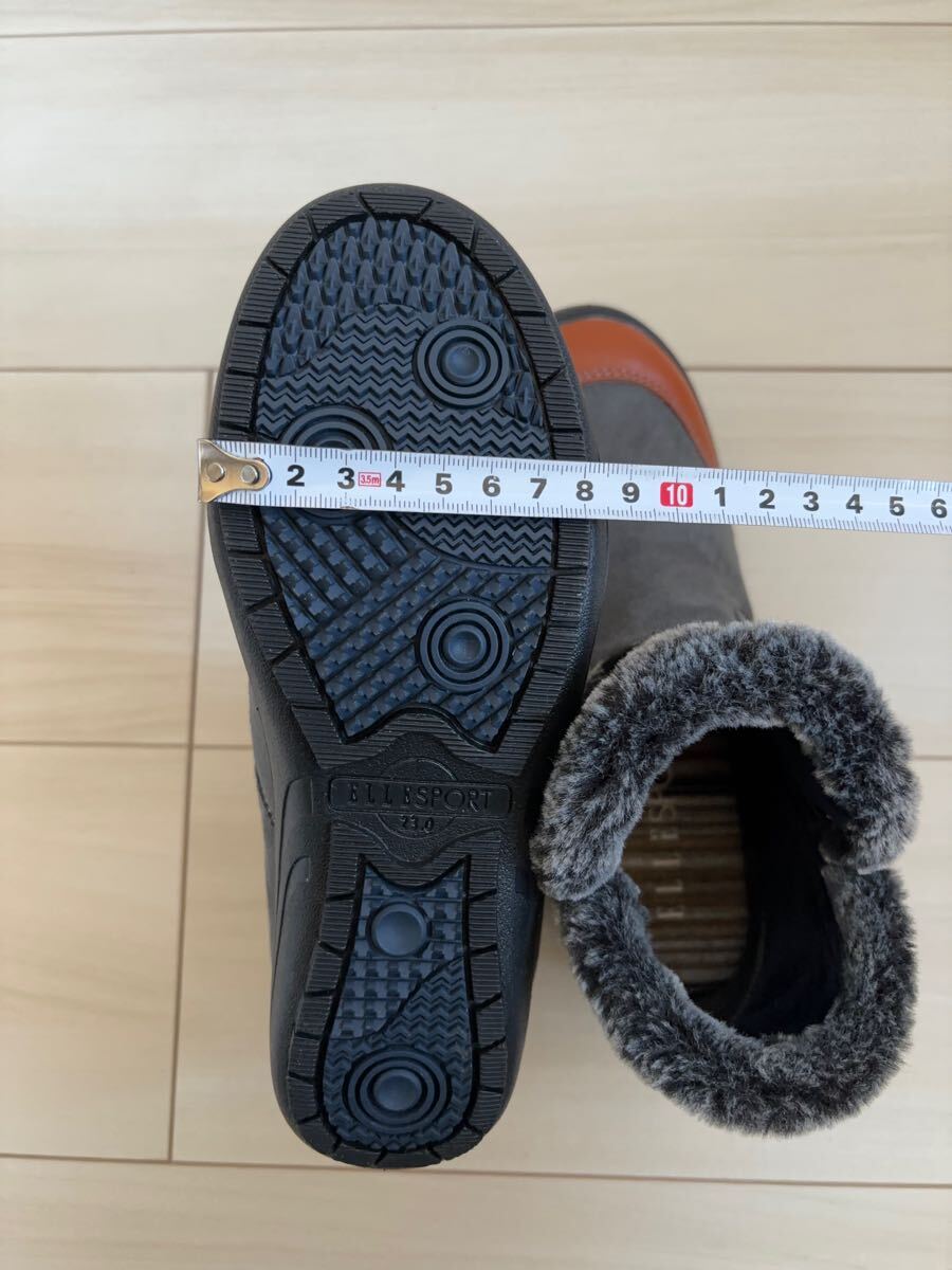 ◎（448）ELLESPORT グレー×チェック　ショートブーツ（23.0cm）_画像10