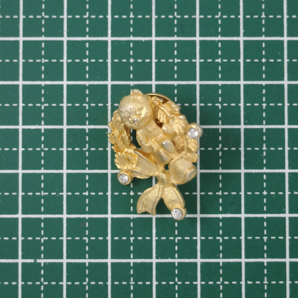A10227* Рождество. lease . плюшевый мишка узор матовый Gold цветный * Vintage брошь tuck булавка *