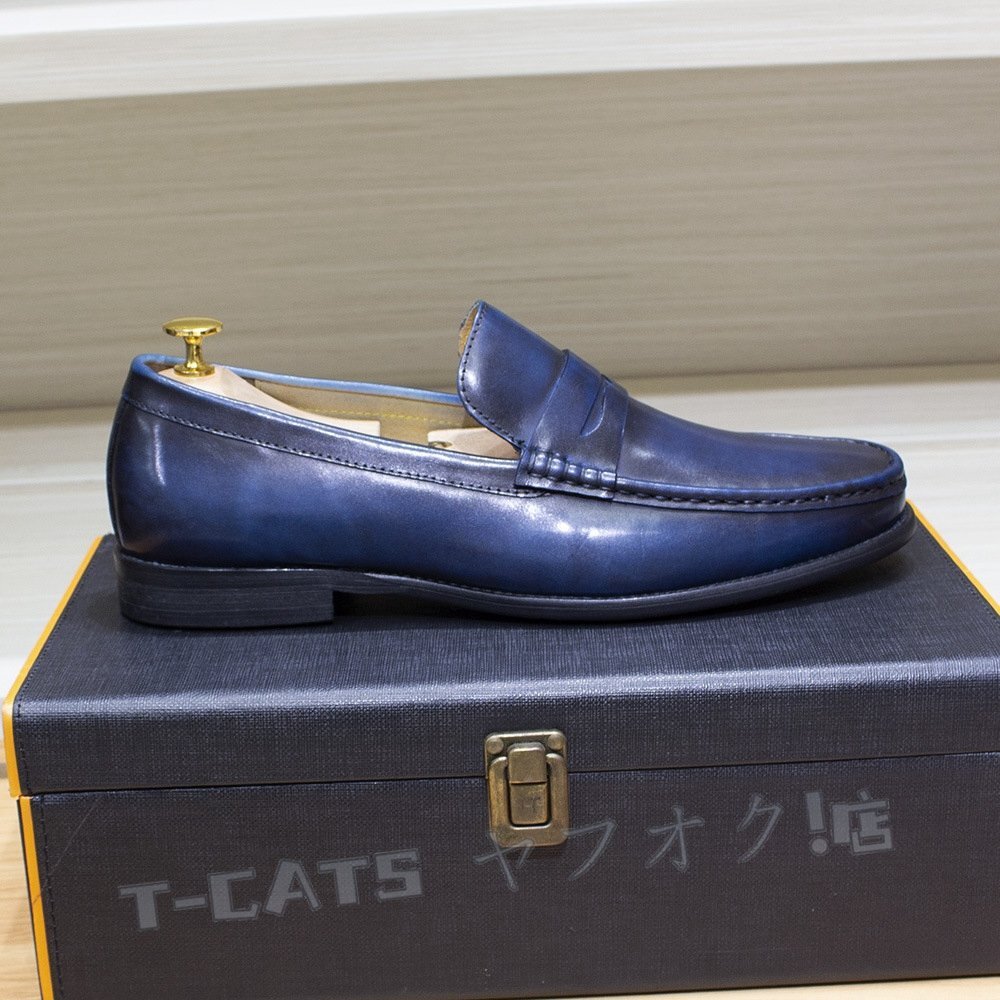 * новый товар туфли без застежки Loafer натуральная кожа работник ручная работа бизнес обувь мужской кожа обувь телячья кожа кожа обувь джентльмен обувь driving голубой 24.5~28cm