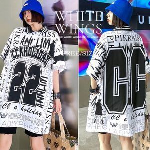 LDL1439# Tシャツ トップス レディース 半袖 モード ギャル 黒 フェミンク ガーリー 旅行 體型カバー 英文柄 シャツ 20代 30代 個性的