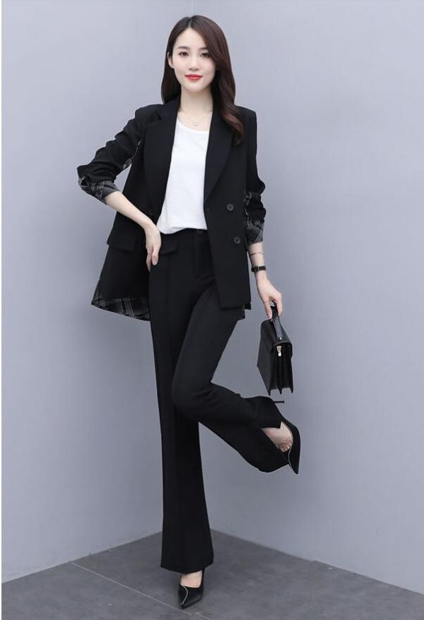 CHQ082#パンツスーツ レディース セットアップ　フォーマルスーツ上品質 　パンツセット 通勤 二次会　制服　着やせ