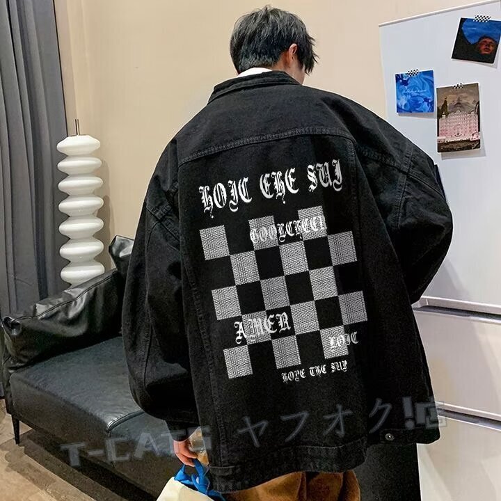 新品メンズ デニムコート ジャケット Gジャン アウター トップス 大きいサイズ 韓国風 長袖 春秋 ゆったり カジュアル 2色S-5XL