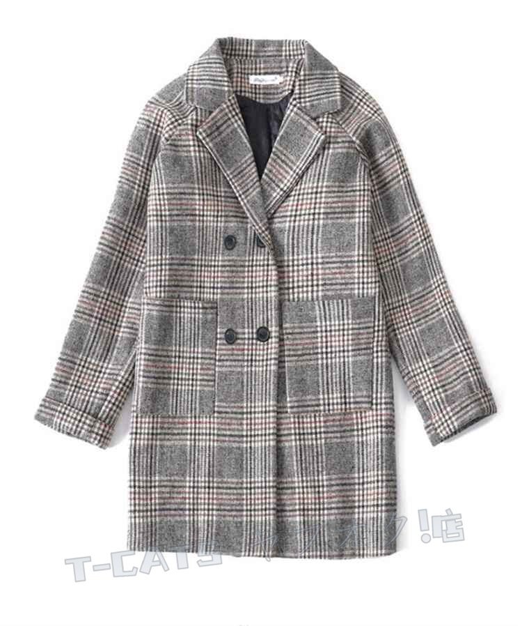 ☆新品 S～3XL 大きいサイズ チェック柄 コート ジャケット 厚手 薄手生地 サイズお色選択可