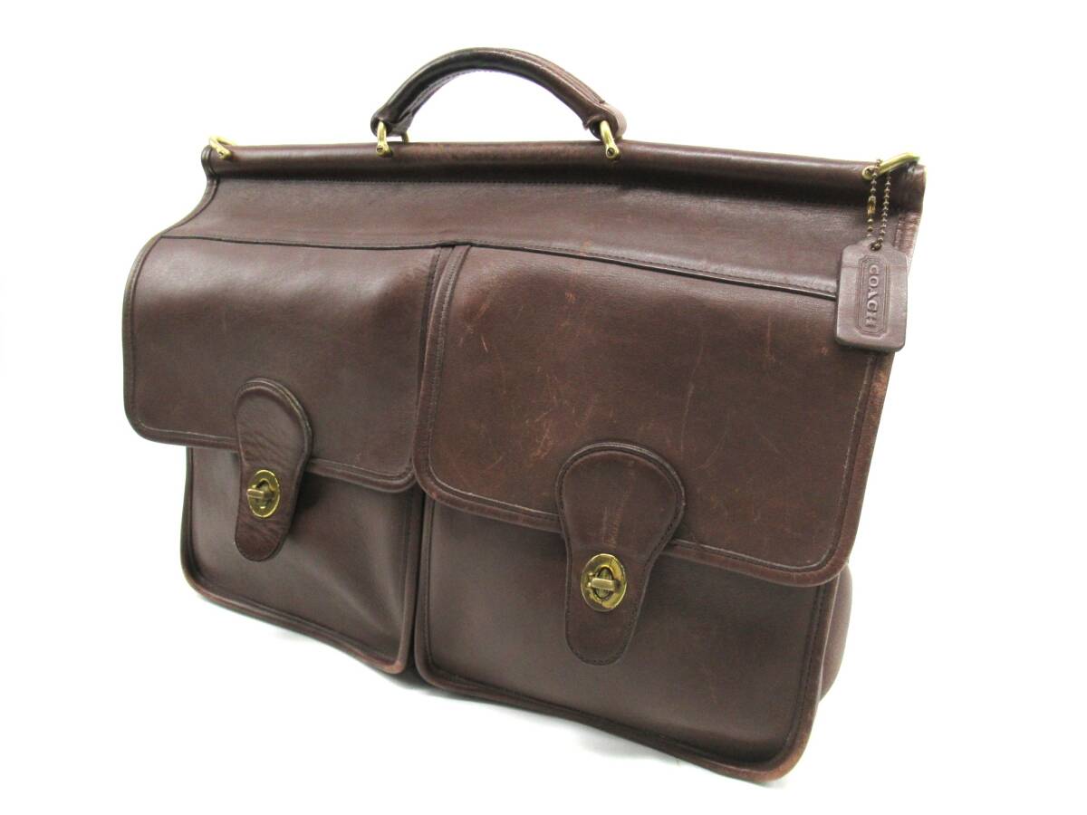 ★同梱不可【B送900円】1211　COACH　オールドコーチ　5279　ビジネスバッグ　ブリーフケース　レザー　ショルダー欠品　ブラウン　茶