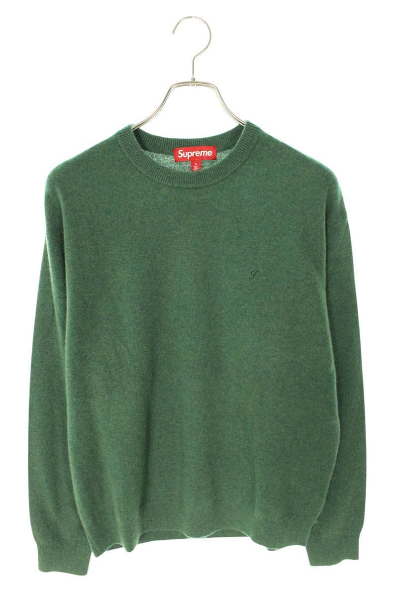 シュプリーム 24SS Cashmere Sweater サイズ:S ロゴ刺繍カシミヤニット 中古 OM10