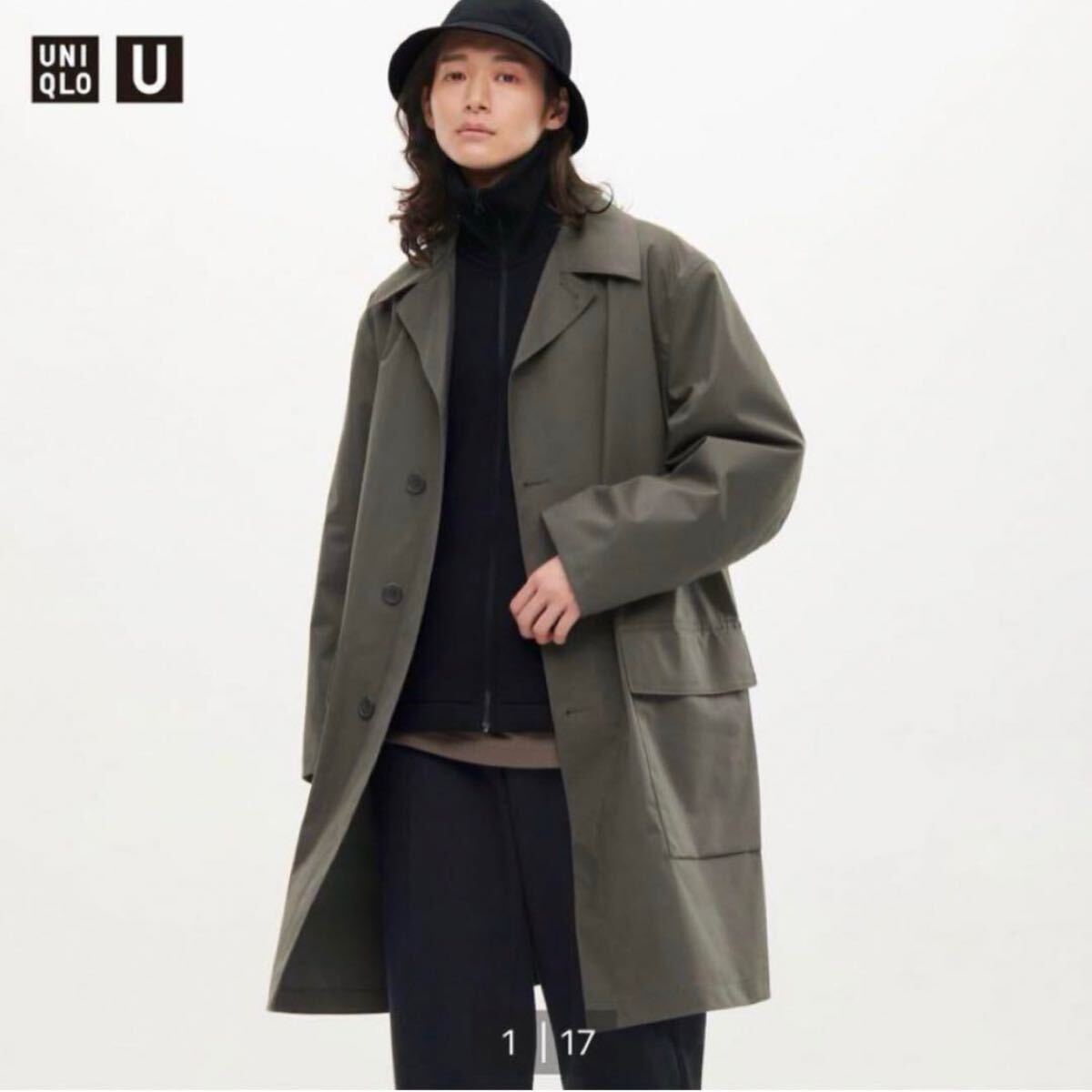 送料込！最終値下げ▲UNIQLO U ユニクロユー▲ブロックテックコートM▲カーキ▲ステンカラーコート▲クリストフルメール▲