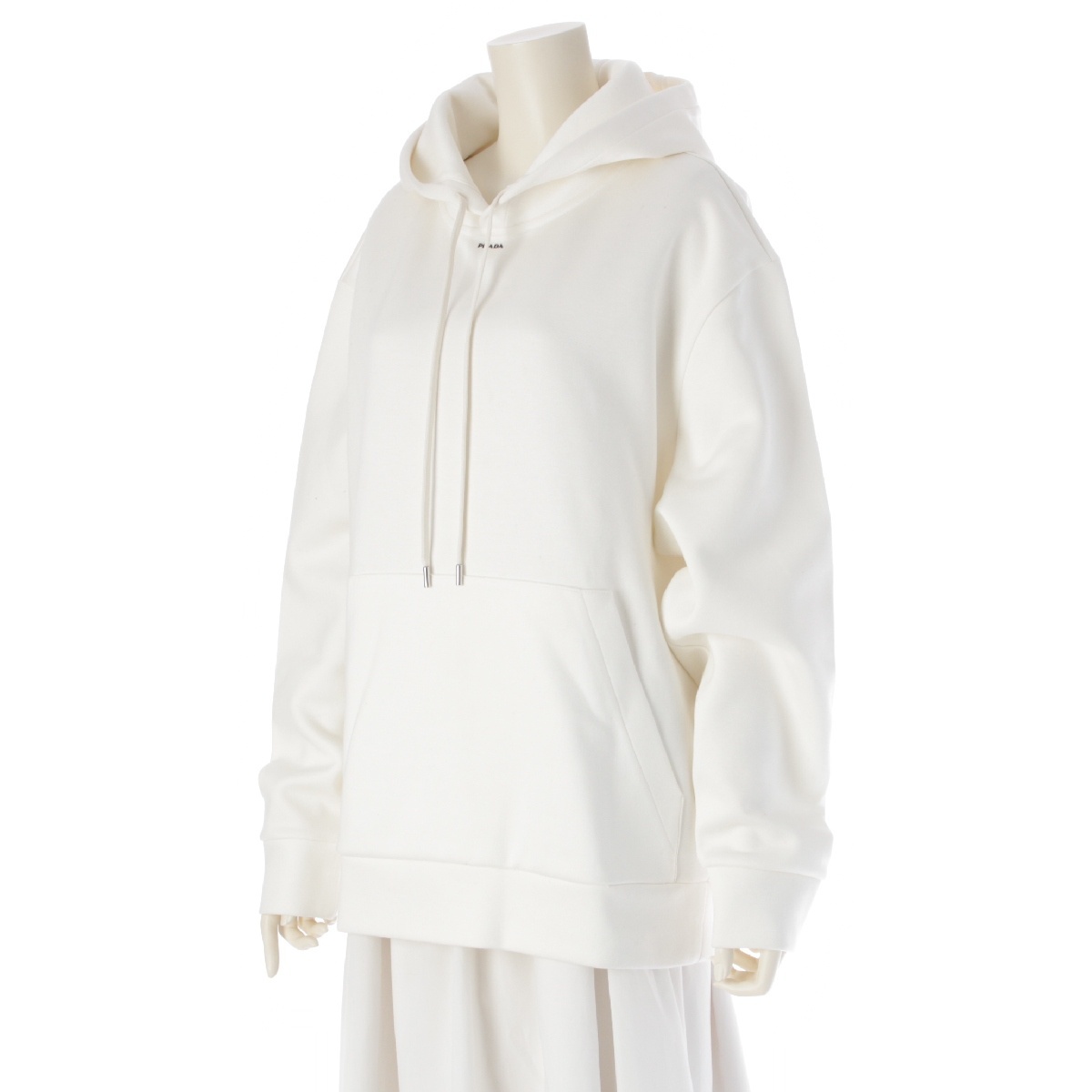 プラダ 23SS テクニカルコットン フーディー プルオーバー パーカー UJL84A S231 110Q ホワイト M【中古】