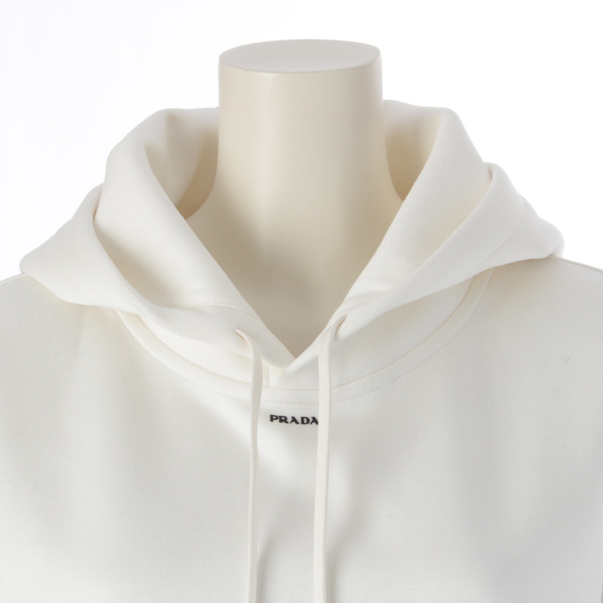 プラダ 23SS テクニカルコットン フーディー プルオーバー パーカー UJL84A S231 110Q ホワイト M【中古】