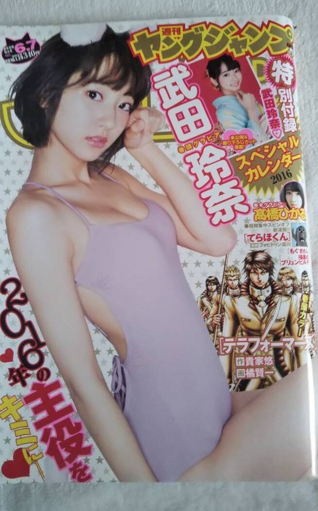 「週刊ヤングジャンプ 2016年 1月29日号」 未読品 付録完備(武田玲奈2016カレンダー) 表紙&グラビア 武田玲奈 巻末グラビア高橋ひかる 3
