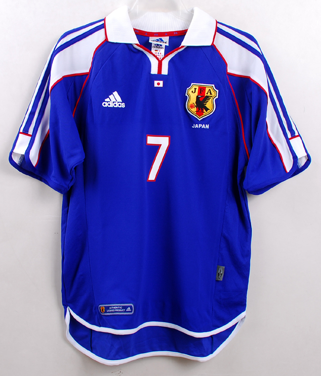 01日本 Japan JFA(H)#7 中田英壽 NAKATA 半袖 adidas 2001 Conferderaion Cup コンフェ杯 M or L or O