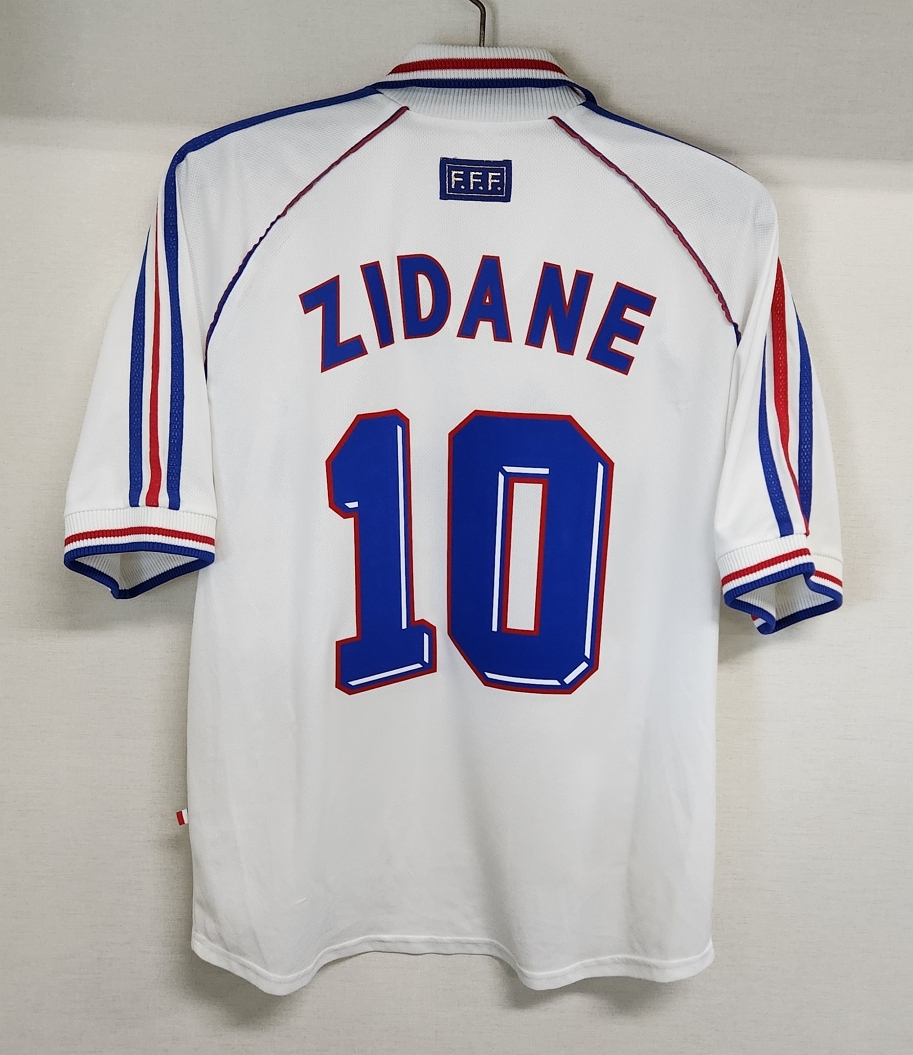 99 フランス France FFF(A)#10 ジダン ZIDANE 半袖 adidas ユーロ00 予選仕様 M