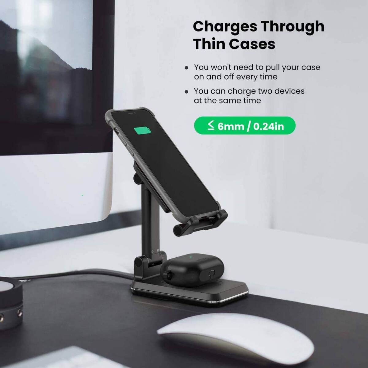  less contact charger 2 pcs same time charge wireless charger qi correspondence smartphone put only 