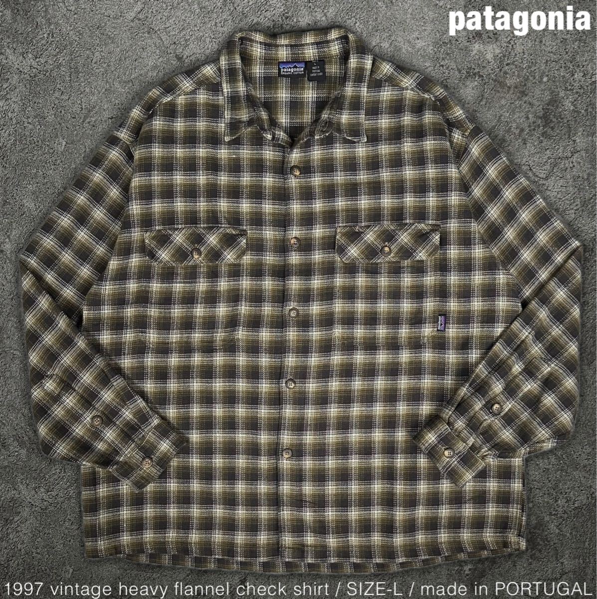 patagonia 97年製 ビンテージ ヘビーネル シャツ 90s パタゴニア ポルトガル製 長袖シャツ