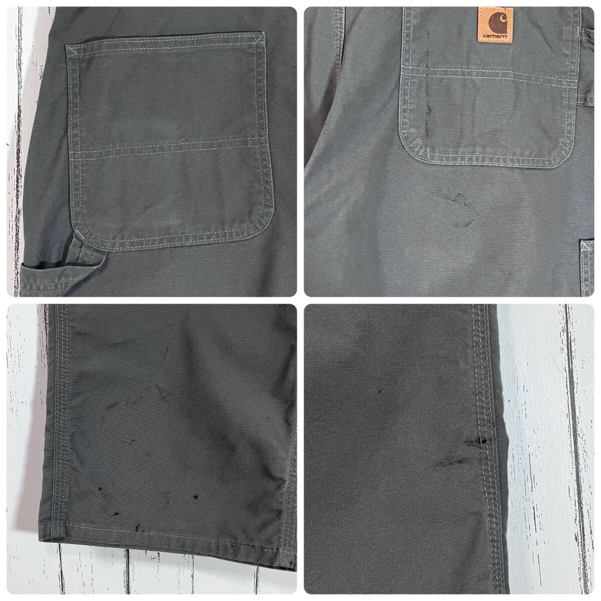 Carhartt カーハート W36 L30 グレー メキシコ製 レザーパッチ Carhartt カーハート W36 L30 グレー メキシコ製 レザーパッチ