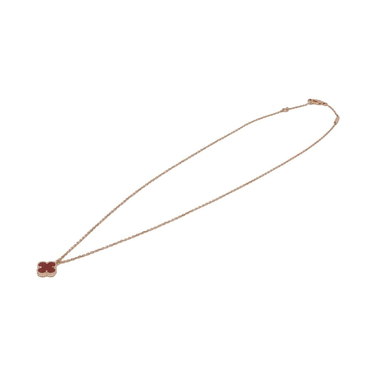 新品仕上げ Van Cleef & Arpels ヴァンクリーフ＆アーペル K18 RG スウィートアルハンブラ ネックレス カーネリアン VCARN59M00 ジュエリー