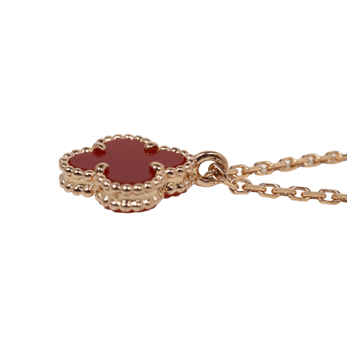 新品仕上げ Van Cleef & Arpels ヴァンクリーフ＆アーペル K18 RG スウィートアルハンブラ ネックレス カーネリアン VCARN59M00 ジュエリー