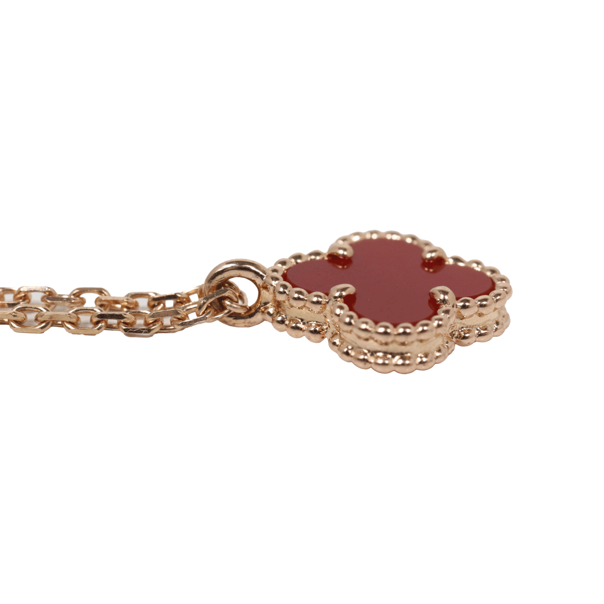 新品仕上げ Van Cleef & Arpels ヴァンクリーフ＆アーペル K18 RG スウィートアルハンブラ ネックレス カーネリアン VCARN59M00 ジュエリー