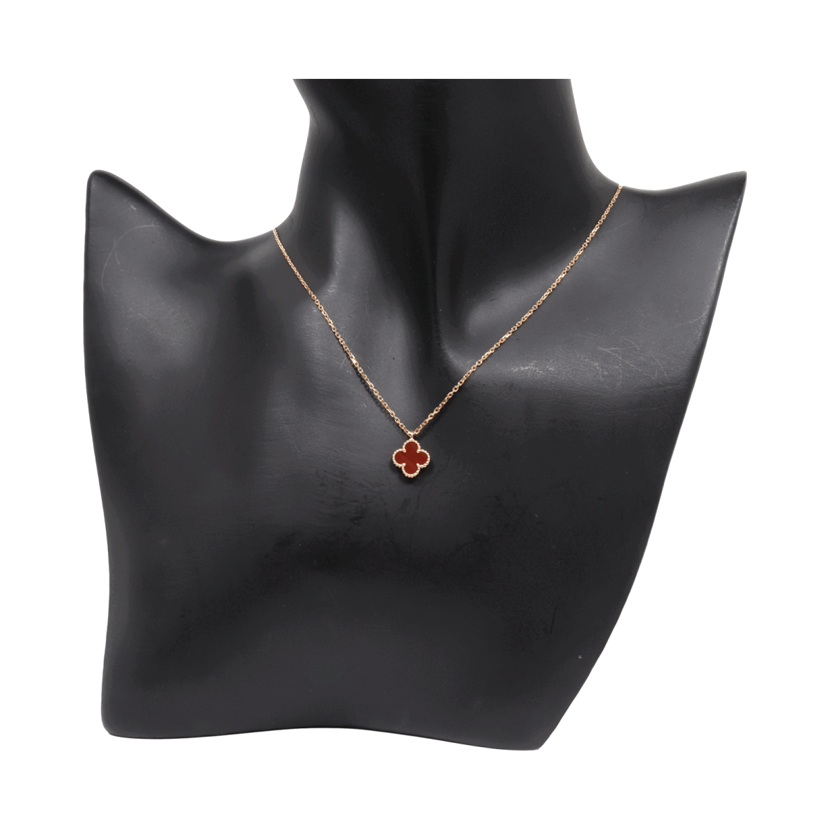 新品仕上げ Van Cleef & Arpels ヴァンクリーフ＆アーペル K18 RG スウィートアルハンブラ ネックレス カーネリアン VCARN59M00 ジュエリー