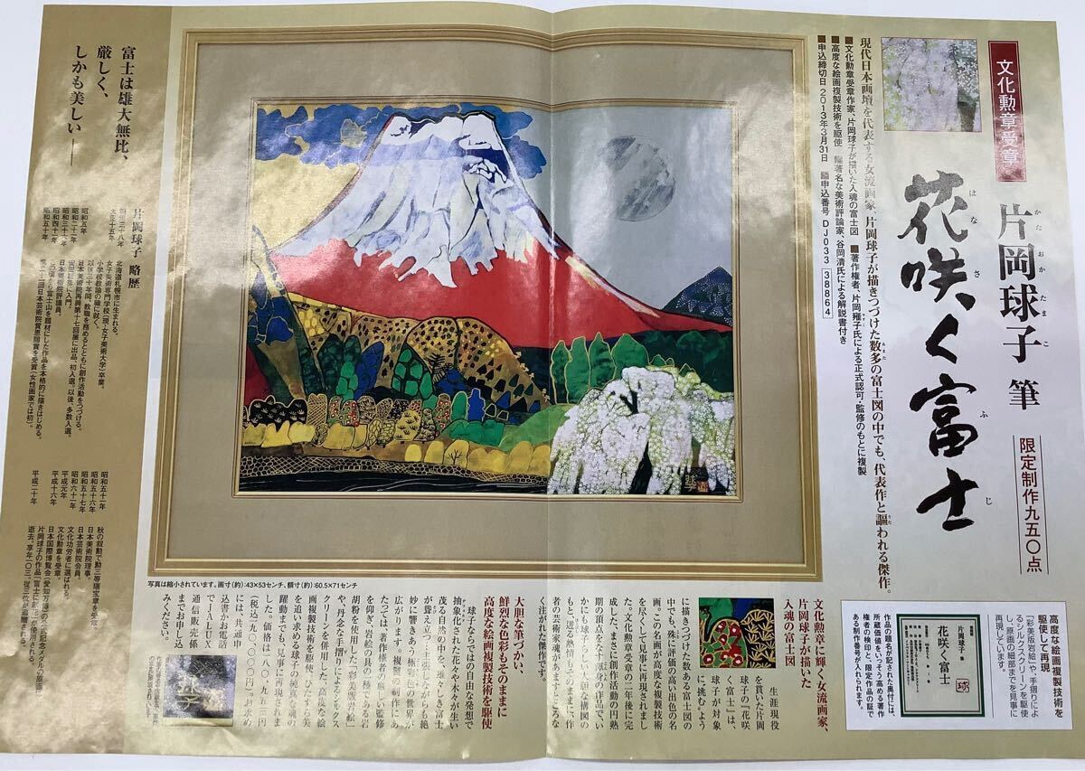 ☆片岡 球子、【春の富士 梅】、希少画集画、状態良好、かたおか ☆片岡 球子、【春の富士 梅】、希少画集画、状態良好、かたおか
