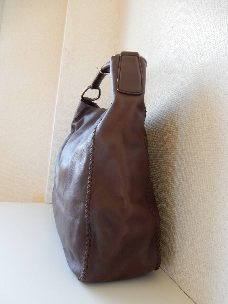 本革☆ビッグサイズ☆SAZABY(サザビー)☆大判B4対応☆レザーハンドバッグ ブラウン(金具ブロンズ)_画像2