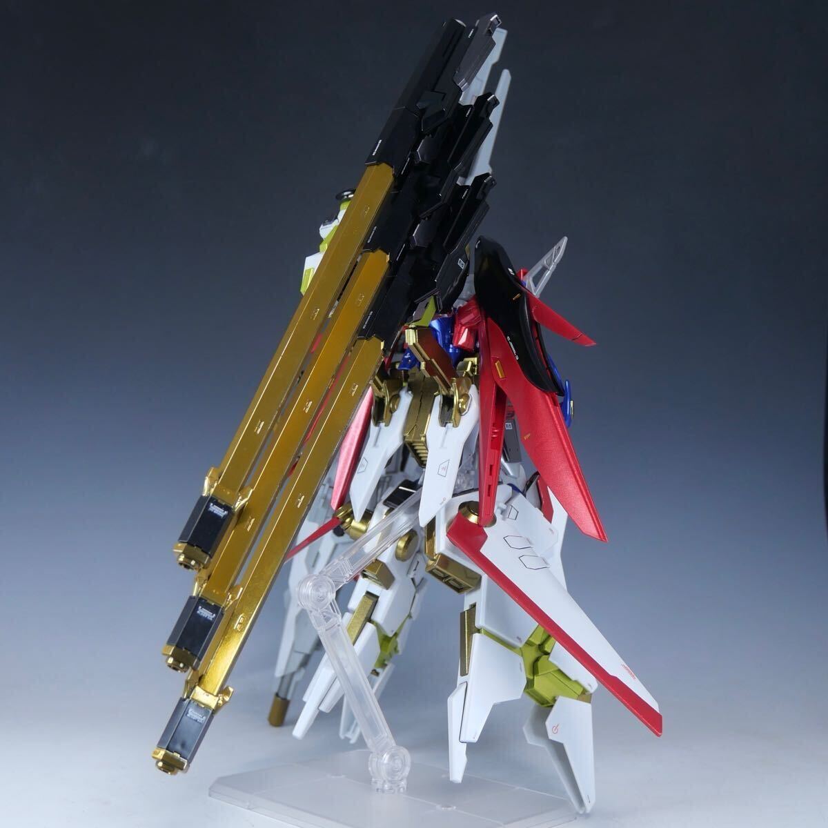 全塗装完成品】HGデスティニーガンダムSpecⅡ＆ゼウスシルエット