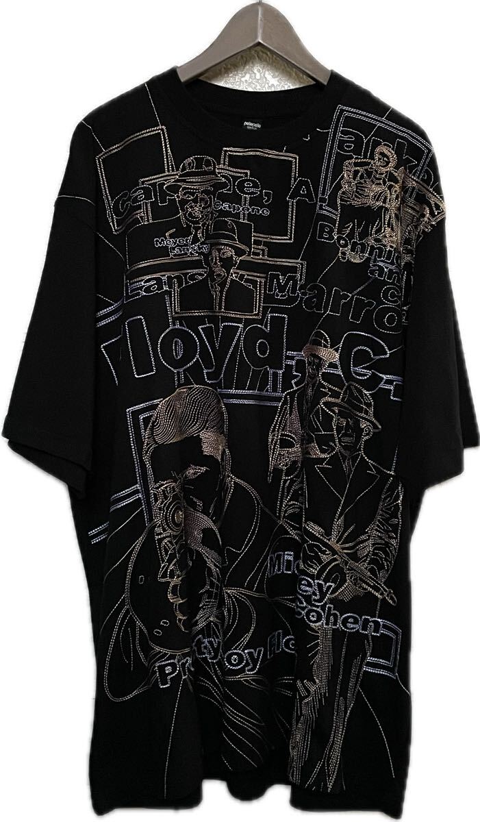 PELLE PELLE Tシャツ 美品 pelle pelle 総刺繍 超ビッグシルエット Tシャツ ブラック