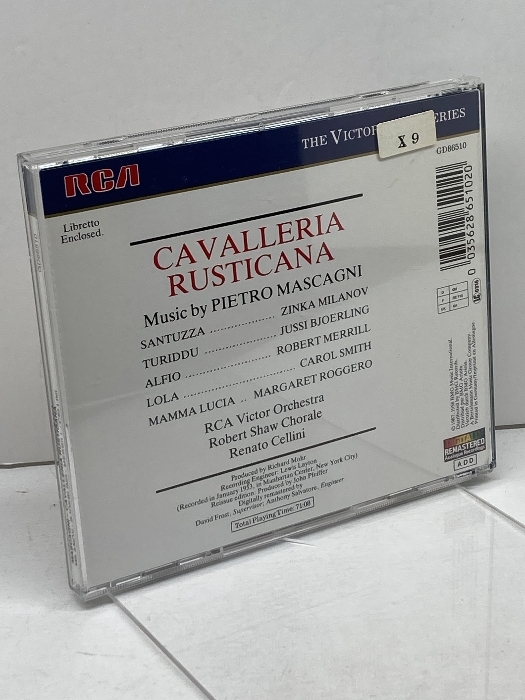 独盤　マスカーニ:歌劇≪カヴァレリア・ルスティカーナ≫MASCAGNI:CAVALLERIA RUSTICANA /CELLINI　RCA