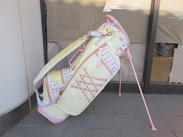中古品 ANEW GOLF/アニューゴルフ スタンドバッグ キャディバッグ ホワイト/ピンク