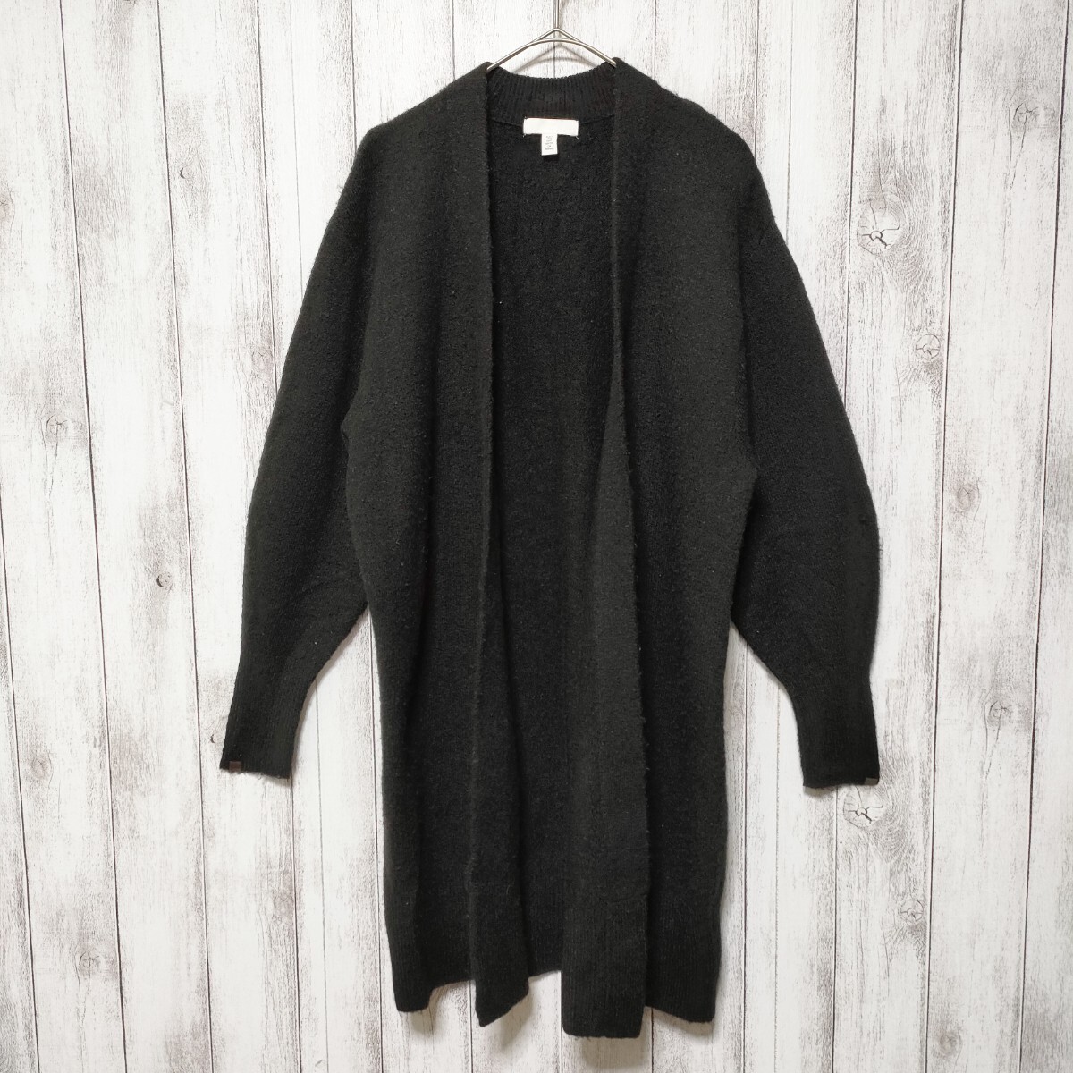 H&M サイズS(160/88A) ノーボタン ロングカーディガン ブラック H&M サイズS(160/88A) ノーボタン ロングカーディガン ブラック