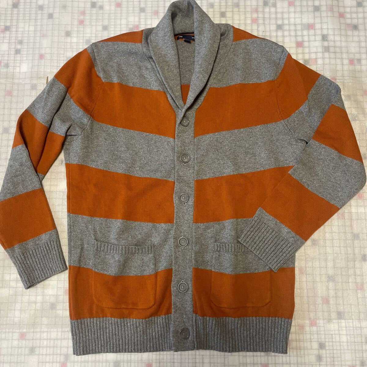 GAP メンズ カーディガン アウター M コットンニット ボーダー