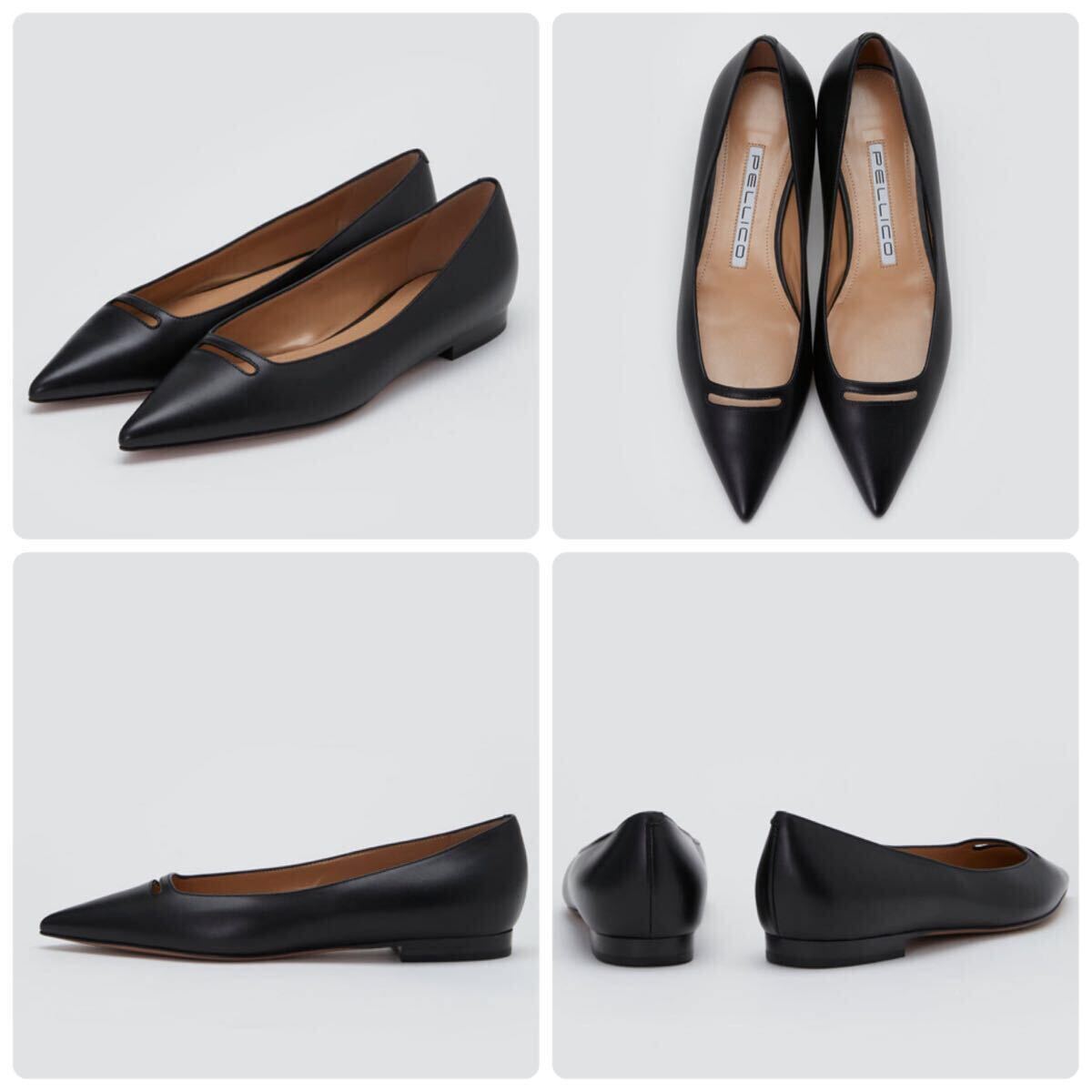 美品 PELLICO アネッリ 23.5センチ CLASSY掲載 ペリーコ アネッリ フラット ブラック 新品 23 5