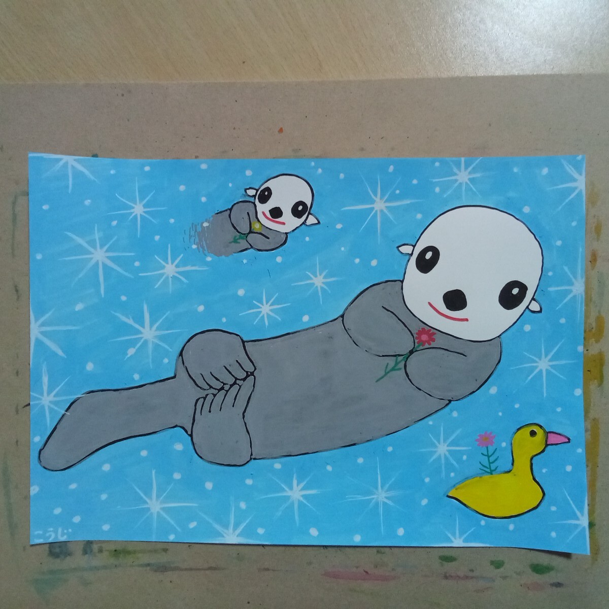 B5 оригинал ручные иллюстрации морской бобр